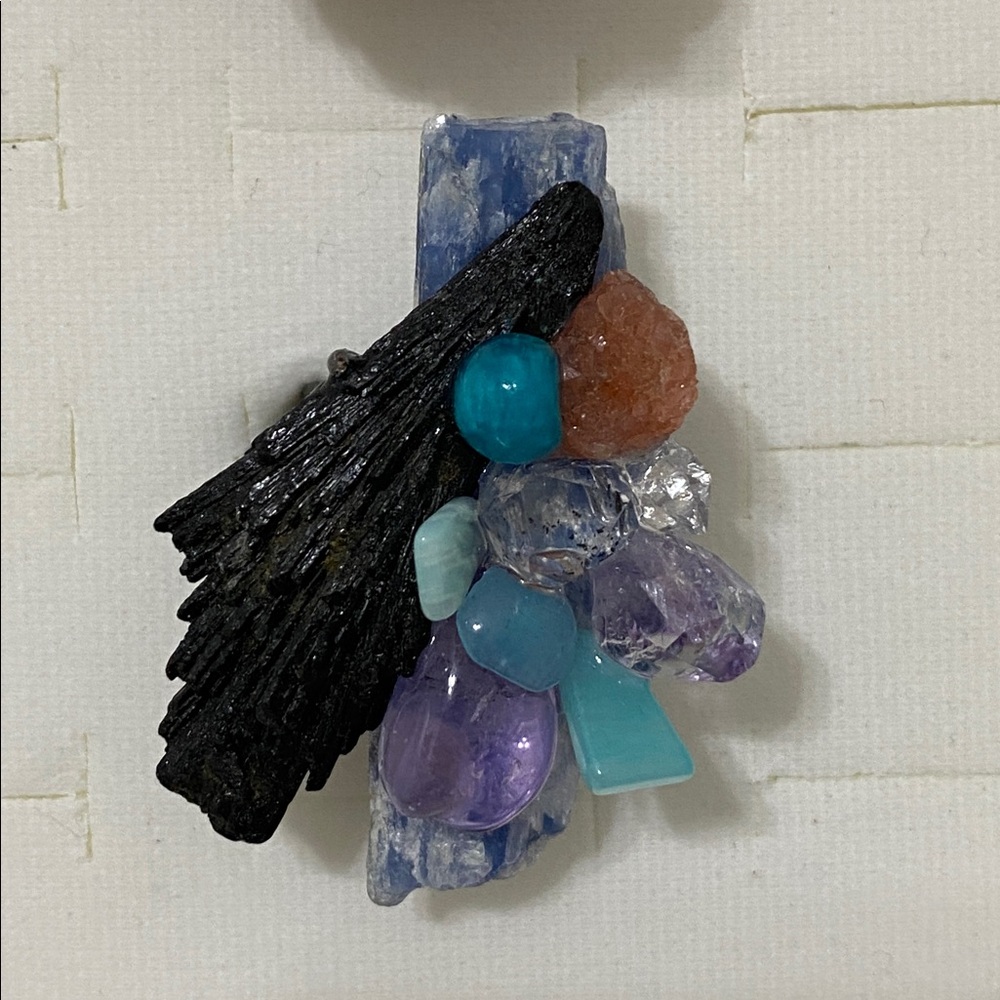 Multicolor Crystal Cluster Statement Ring - image 1